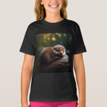 Niedliches Schlafen Otter T Shirt - Süße Tier Shir
