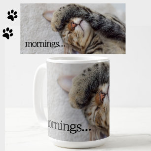 Niedliches Schlafen Tabby Katze Tasse für Morgenha