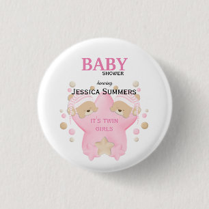 Niedliches Schlafen Teddy Bear Twin Baby Girls Dus Button