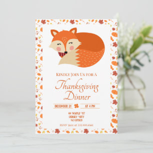 Niedliches Schlaffox Erntedank Dinner Einladung