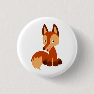 Niedliches schlaues Cartoonfox-Knopf-Abzeichen Button