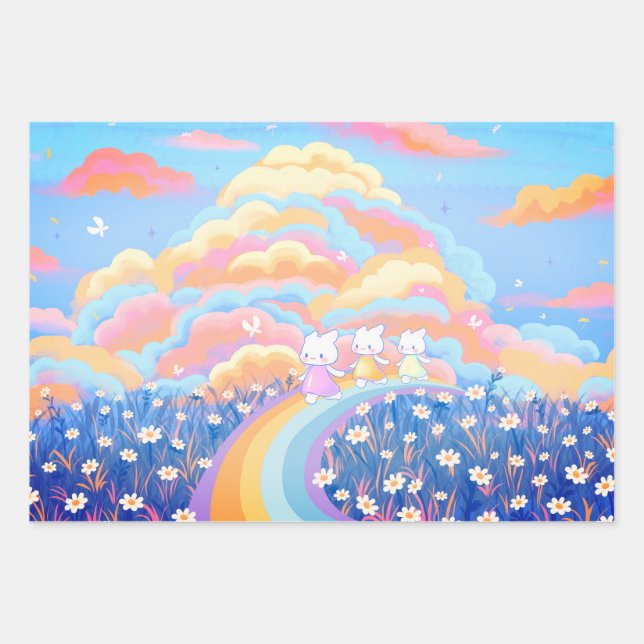 Niedliches Schleifpapier Geschenkpapier Set (Vorderseite 3)