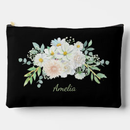 Niedliches, schlichtes Schwarz mit Blume Zubehörtasche