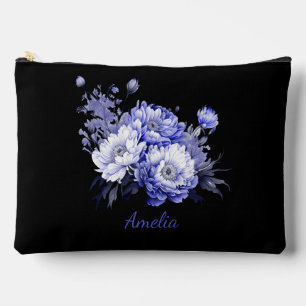 Niedliches, schlichtes Schwarz mit Blume Zubehörtasche