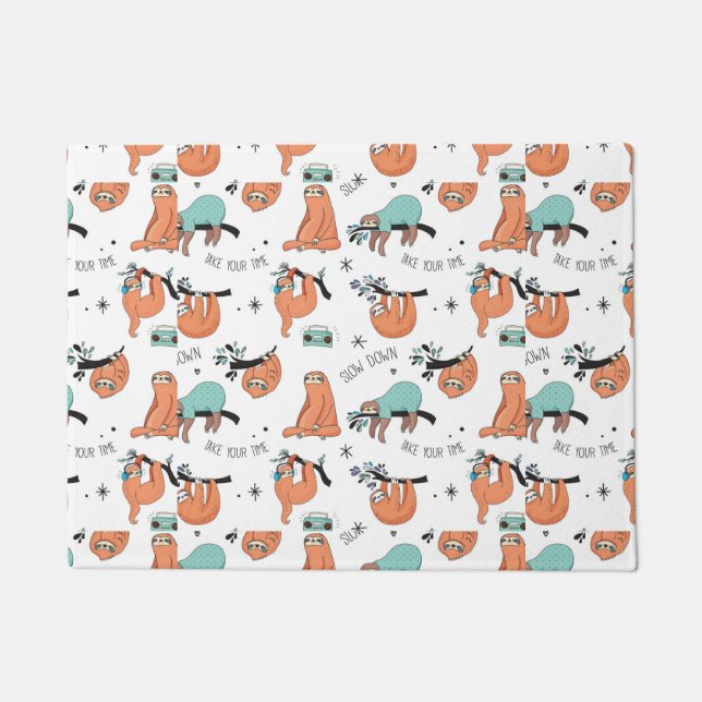 Niedliches Schlitzmuster Fußmatte (Vorderseite)