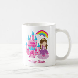 Niedliches Schloss Burg Kinder Rosa Personalisiert Kaffeetasse