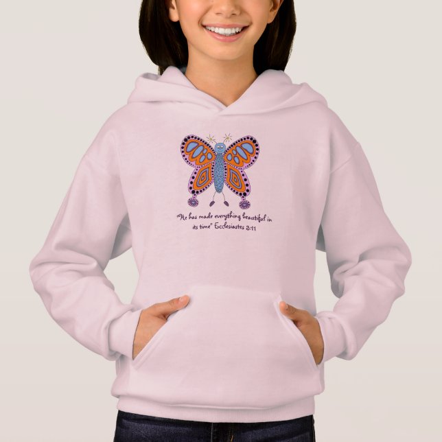 Niedliches Schmetterlingsdesign Ecclesiastes Bibel Hoodie (Vorderseite)