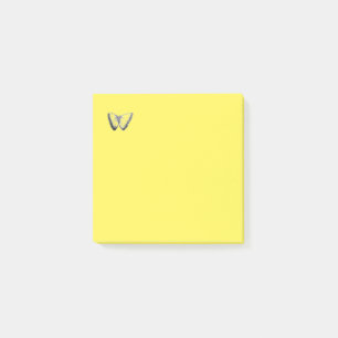 Niedliches Schmetterlingsdesign hellgelb Nachhinwe Post-it Klebezettel