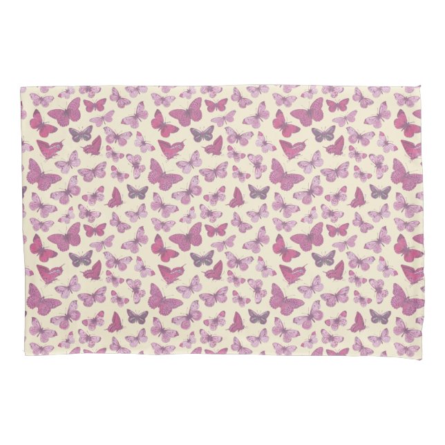 Niedliches Schmetterlingsmuster auf Beige Kissenbezug (Vorderseite)