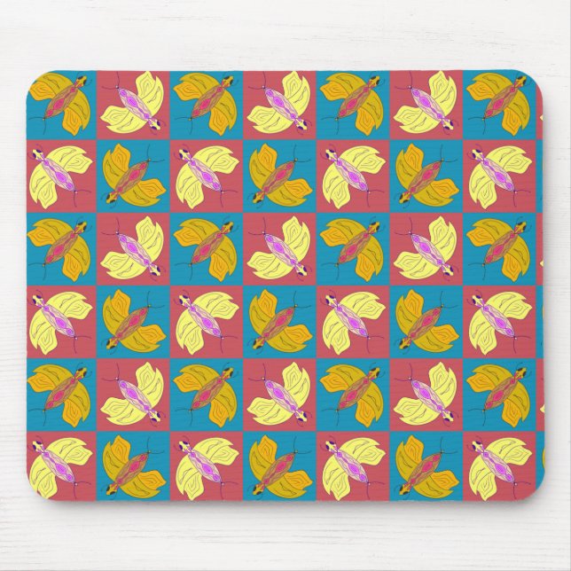 Niedliches Schmetterlingsmuster Mousepad (Vorne)