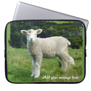 Niedliches, schmutziges Lamm auf der Wiese - Nachr Laptopschutzhülle