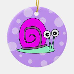 Niedliches Schnecke-Cartoon-Rosa mit lila Keramikornament