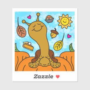 Niedliches Schneckenhappy Thanksgiving Vinyl Aufkleber