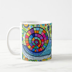 Niedliches Schneckenmosaik Kaffeetasse