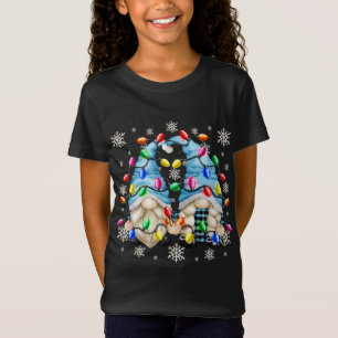 Niedliches Schneeflockenmuster und Weihnachtsfeier T-Shirt
