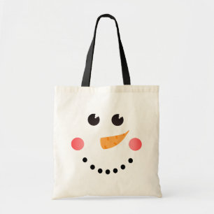 Niedliches Schneemann-Gesicht Tragetasche