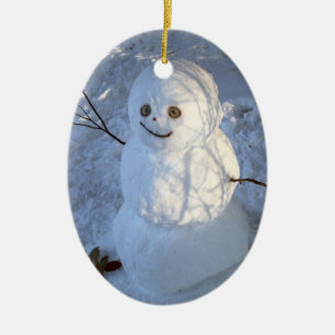 Niedliches Schneemann-Ornament Keramikornament
