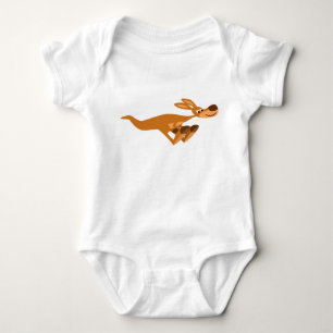 Niedliches schnelles Cartoon-Känguru-Baby-Kleid Baby Strampler