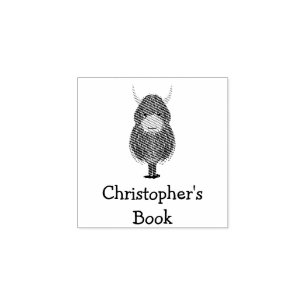 Niedliches schottisches Highland-Cow-Buchzeichen Gummistempel