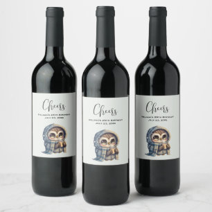 Niedliches Schüssel mit Kaffee Weinetikett