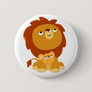 Niedliches schützendes Vater-Löwe-und Button