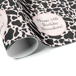 Niedliches Schwarz auf rosa Farbüberschrift Druckf Geschenkpapier