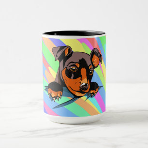 Niedliches Schwarz-Dackel-Welpendesign Tasse