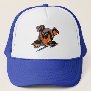 Niedliches Schwarz-Dackel-Welpendesign Truckerkappe