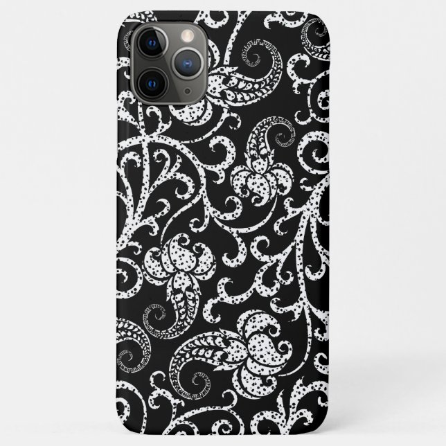 Niedliches Schwarz-Dalmatien-Blume-Hintergrunddesi Case-Mate iPhone Hülle (Rückseite)