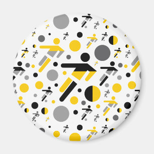 Niedliches Schwarz-Gelb-Silhouette-Muster Magnet