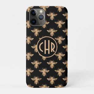 Niedliches Schwarz-Gold-Queen-Monogramm Case-Mate iPhone Hülle
