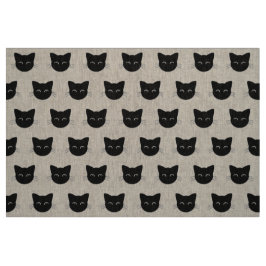 Niedliches Schwarz-Katze-Muster Stoff