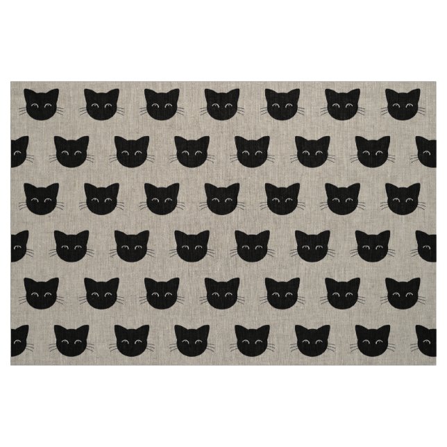 Niedliches Schwarz-Katze-Muster Stoff (Fat Quarter (45,7 x 55,9 cm))