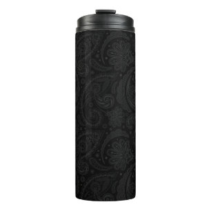 Niedliches Schwarz-Paisley-Muster Leggings Sitzpol Thermosbecher