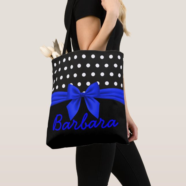 Niedliches Schwarz-Polka-Dots-Monogramm (Von Nahem)