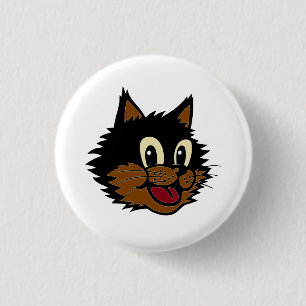 NIEDLICHES SCHWARZ- UND BROWN-KATZE BUTTON