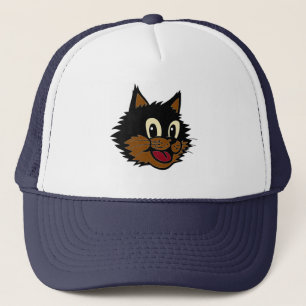 NIEDLICHES SCHWARZ- UND BROWN-KATZE TRUCKERKAPPE