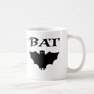 Niedliches Schwarz-Weiß-Bat Halloween Tasse