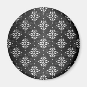 Niedliches Schwarz-Weiß-Damast-Muster Magnet