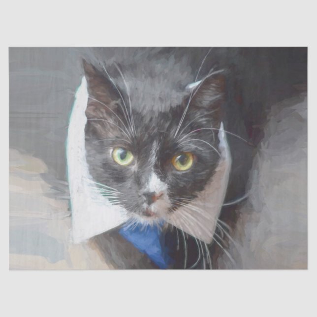 Niedliches Schwarz-Weiß-Dekor Seidenpapier (Vorderseite)