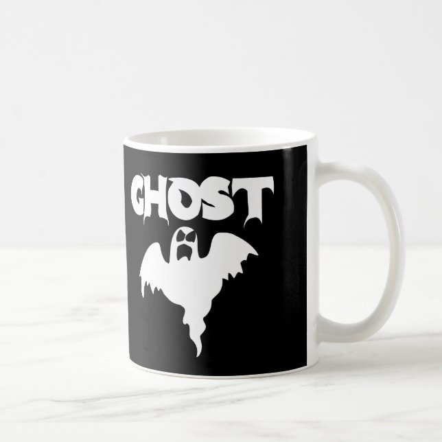 Niedliches Schwarz-Weiß-Ghost-Halloween Tasse (Rechts)