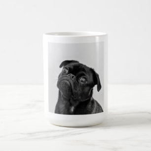 Niedliches Schwarz-Weiß-Mops-Foto Kaffeetasse