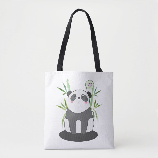 Niedliches Schwarz-Weiß-Panda in Bamboo (Vorderseite)