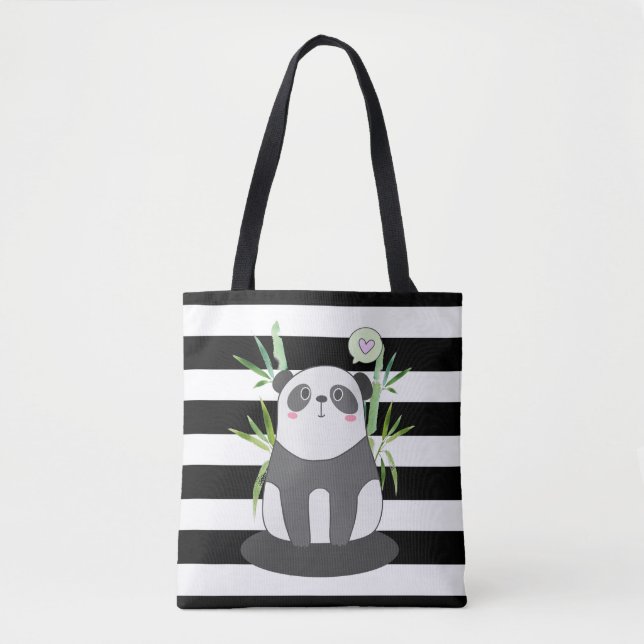 Niedliches Schwarz-Weiß-Panda in Bamboo (Vorderseite)