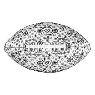 Niedliches Schwarz-weißes arabesque Dekormuster Football