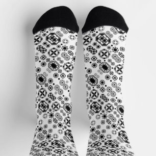 Niedliches Schwarz-weißes arabesque Dekormuster Socken