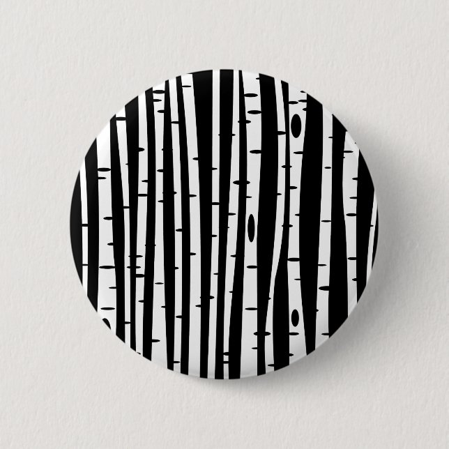 Niedliches Schwarz-weißes Baumdiagramm Button (Vorderseite)
