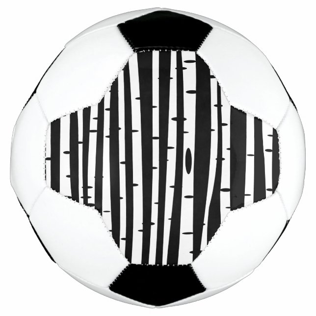 Niedliches Schwarz-weißes Baummuster Fußball (Vorderseite)