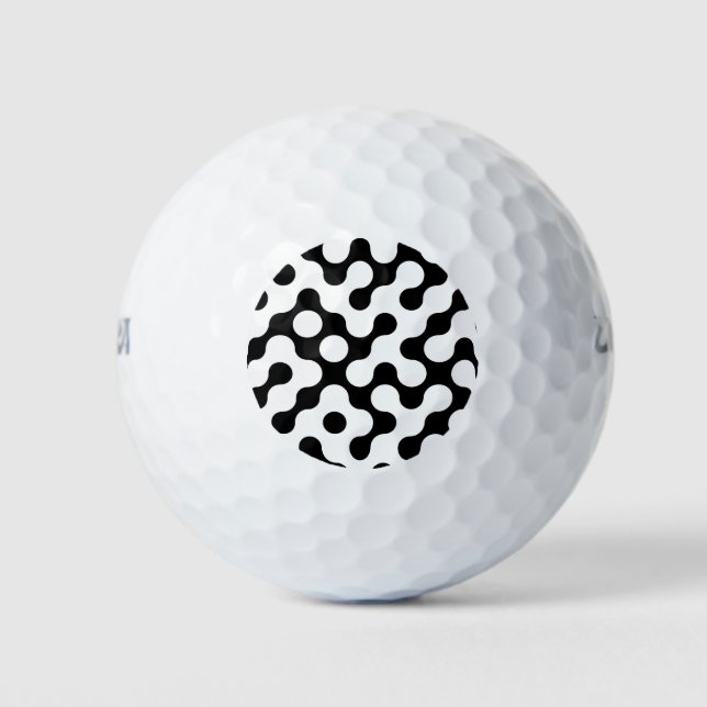 Niedliches Schwarz-weißes Labyrinth Golfball (Vorderseite)