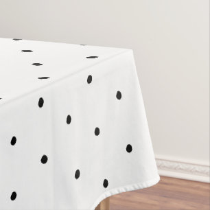 Niedliches Schwarz-weißes Polka Dot-Muster elegan Tischdecke
